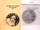 1973 Panama 1 Balboa Proof  925 Silver  7734 Asw Coin W  Envelope Ecc c  Inc 