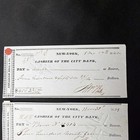 1839-1840 Abraham Bell   Co New York City Bank Cashier Checks  5  Nyc History