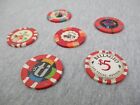  5 Poker Casino Chips Lot Of 6 Bellagio The Mirage Harrahs Vintage Las Vegas 90s