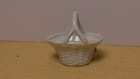 Vintage Miniature White Porcelain Basket   Vase With Pink Rose Cottage Core