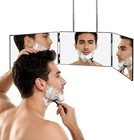 3 Way Mirror For Self Hair Cutting 360 Haircuts Barber Use Tools Tri Fold Hooks
