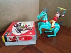 Vintage Acrobat On Horse Tin Litho Wind-up Friction Toy Working  see Video   box