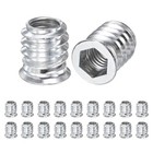 Stainless Steel Furniture Nut Hex Flat Head Screw Threaded Wood Insert M6 M8 M10