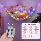 Stuffed Animal Net Hammock Kids Toy Storage With Led Light Plush Toy Organizer C