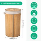 Btamree Laundry Hamper With Lid  Bamboo Laundry Basket With Handles   Removab   