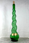 Vtg Emerald Green Empoli Style Swirl Chiant Bottle 17    Tall Italy