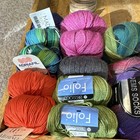 Premium Wool Yarn Lot 25  Skeins Merino Alpaca Mohair Noro Blue