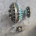 Decorative Jeweled Perfume Bottle  Faceted Clear Stopper  Faux Pearls