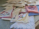Vintage Ladies  Hankies Lot Of 17 Cotton lace silk embroidered And Tatted
