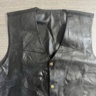 Roberto Amee Vintage Biker Motorcycle Genuine Leather And Nylon Black Vest Xl