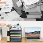 Desk Organizers   Accessories 5-tier Paper Letter Tray Organizer W  File Holder