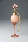 Vtg Devilbiss Pink Atomizer Perfume Bottle   Art Deco Style Lidded Powder Box