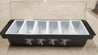 Fireball Whisky 6-compartment Bar Garnish Tray   Condiment Caddy Black Clear Lid