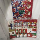 Vintage Christmas Gift Wrapping Paper Folded Sheets Holiday 5 Packs Santa Red
