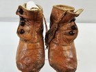 Antique Pair Victorian-era 4 Button Tassled Leather Baby Shoes - Damage