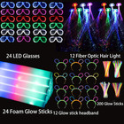 272 Piece Glow Party Supplies  Foam Sticks  Led Glasses  Glow Sticks   Bracelets