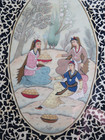 Nice painting Signed Khatam Handmade Middle Eastern Inlaid Wood Enamel 15 x12 5 