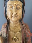 Chinese Wood Kwan Yin Quan Yin Guanyin Statue 15  Tall Peaceful Face Buddhism