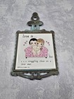 Vtg 1972 La Times Kim Casali Trivet  love Is    Snuggling Close On Love Seat 