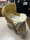 Antique South Bend Toy Co  Wicker Baby Doll Carriage Stroller