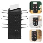 Rotating Pegboard Display Stand With 24 Hooks - 4-sided Metal Spinning Peg Board