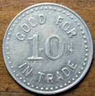1913 Chicago  Illinois Il Jacob Zink Buffet  saloon  Good For 10   Trade Token