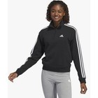 Adidas Women   s Essentials 3-stripes Quarter-zip Sweatshirt In Black Nwt Size M
