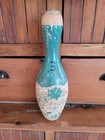 Vintage Primitive Wood Bowling Pin Painted 15  Distressed