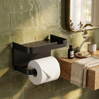 Black Double Layer Toilet Paper Holder Wall Mounted Bathroom Storage Rack Tissue