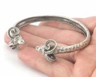 Ram Cuff Adjustable Bracelet Antique Silver Plated Brass  65mm Inner Size  4031