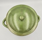 Vintage De Silva Italian Terracotta Bean Pot   Speckled Lime Green Earthenware