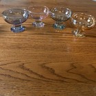 Vintage  Mcm  Glass Cocktail Dessert Cups Pastel Colors  Glassware Iredescent