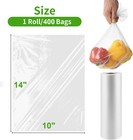400 roll 11x14 Clear Produce Grocery Supermarket Bags Plastic Bread Storage Bags