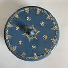 Vintage Embossed Metal Tin Box Made In Holland Container 5 5    X 2    Lady Blue