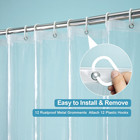 Shower Curtain Liner With Hooks And 5 Magnet Weights  Waterproof Premium 9g Peva