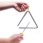 6 Inch Musical Steel Triangle Percussion Instrument With 6 Inch  Yellow