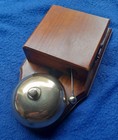 Antique Vintage Original Electric Door Railway Butler Alarm Bell Wood Brass