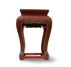 An Antique Cinnabar Pedastool With Cloisonne Top