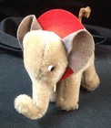 Vintage Steiff Mohair  baby Elephant  Red Collar Excellent Teddy Bear 