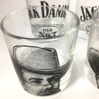 Jack Daniel s Old No  7 Tennessee Whiskey Rocks Glasses Logo Portrait Set Of 6