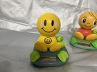Tomy Nohohon Solar Bobblehead Toy Yellow Smiley Face Japan 2003 Rare Lot 2 Works