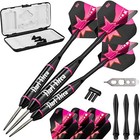 Steel Tip Darts Set Brass Barrels Aluminum Shafts Dart Case Flights Included