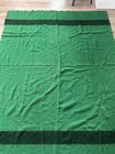 Vintage Hudson Bay 4 Point Wool Blanket Stripe Reseda Green 67x85    Camp