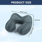 Inflatable Travel Pillow Set Super Soft Velvet Neck Support Airplane Car Sleep K
