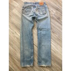 Vintage Levi s 501 Usa Made Button Fly Straight Leg Blue Dirty Fades Jeans 32x33