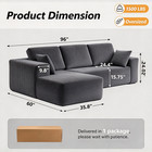 96  Boneless Couch Right Chaise L Shape Sectional Cloud Sofa Set For Living Room
