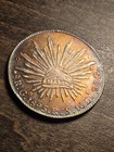 1895 Go Rs Mexico 8 Reales Toned Obverse Silver Coin- 903  Silver Awesome Color 