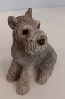 Stone Critters Gray Schnauzer Sitting Dog Figurine Vintage