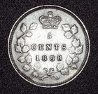 1888 Canada 5 Cent  Au