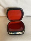 Vintage Hand Painted Russian Black Lacquer Trinket Box Artist  signed 